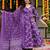 Purple blended cotton printed kurta sets