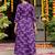 Purple blended cotton printed kurta sets