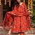 Orange blended cotton printed kurta sets