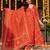 Orange blended cotton printed kurta sets