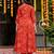 Orange blended cotton printed kurta sets