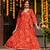Orange blended cotton printed kurta sets