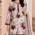Maroon blended cotton printed kurta sets