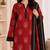 Red blended cotton printed kurta sets