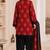 Red blended cotton printed kurta sets