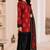 Red blended cotton printed kurta sets