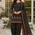 Black blended cotton printed kurta sets