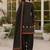 Black blended cotton printed kurta sets