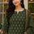 Green blended cotton printed kurta sets