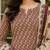 Red blended cotton printed kurta sets