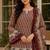 Red blended cotton printed kurta sets