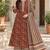 Maroon blended cotton printed kurta sets