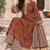 Maroon blended cotton printed kurta sets