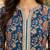 Navy blue blended cotton printed kurta sets