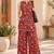 Red blended cotton printed kurta sets