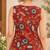 Red blended cotton printed kurta sets
