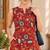 Red blended cotton printed kurta sets