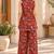 Red blended cotton printed kurta sets