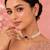 Pearl choker jewellery set for women | floral cz necklace set with earrings