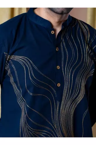 Men's blue viscose rayon embroidered – stylish festive ethnic wear