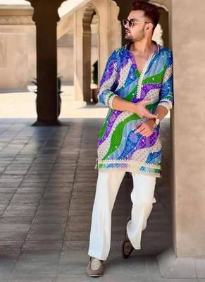 Men's multicolor viscose rayon embroidered – stylish festive ethnic wear 2