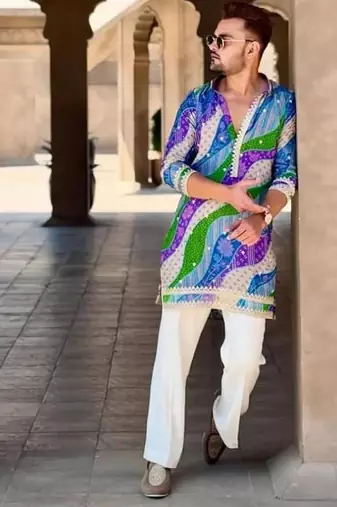 Men's multicolor viscose rayon embroidered – stylish festive ethnic wear