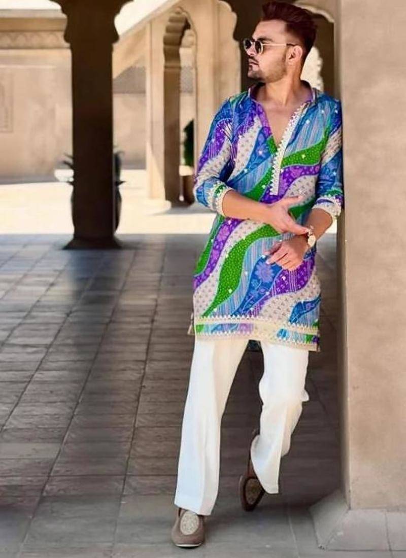 Men's multicolor viscose rayon embroidered – stylish festive ethnic wear