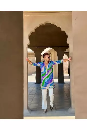 Men's multicolor viscose rayon embroidered – stylish festive ethnic wear