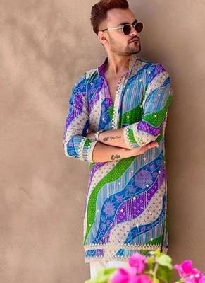 Men's multicolor viscose rayon embroidered – stylish festive ethnic wear 5