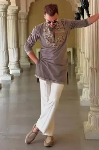 Men's purple viscose rayon embroidered – stylish festive ethnic wear