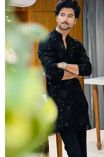 Men's black georgette embroidered – stylish festive ethnic wear