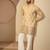 Men’s cream silk blend kurta with solid embroidered | trendy ethnic wear for festive, wedding & party occasions
