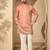Men’s rust silk blend kurta with solid embroidered | trendy ethnic wear for festive, wedding & party occasions
