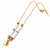 Anti-Tarnish Elegant Golden Leaf Charm & White Ceramic Beaded Designer Neck Chain