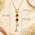 Anti-Tarnish Luxe Gold-Tone Triple Colour Enamel Disc & Crystal Drop Statement Neck Chain