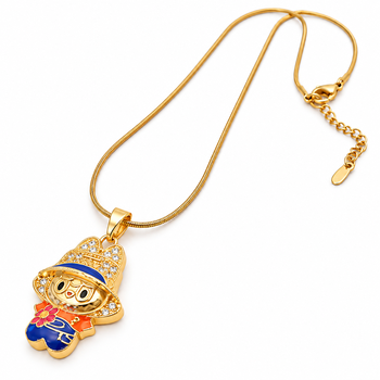 Anti-Tarnish Gold-Plated Cute Krishna Pendant Neck Chain 3