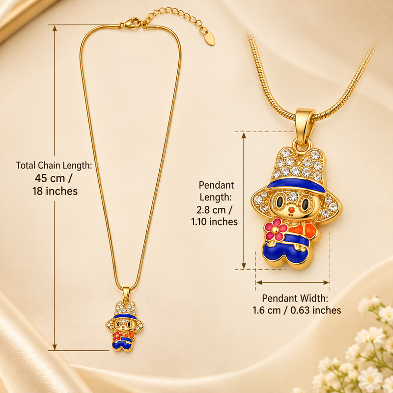 Anti-Tarnish Gold-Plated Cute Krishna Pendant Neck Chain