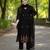 New collection black golden woven art silk elegant kurta set