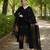 New collection black golden woven art silk elegant kurta set