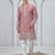 Pink embroidery on art silk  kurta pajama for men