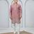 Pink embroidery on art silk  kurta pajama for men