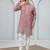 Pink embroidery on art silk  kurta pajama for men