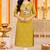Women’s mustard elephant motif embroidered rayon stitched straight kurti