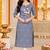 Women’s grey elephant motif embroidered rayon stitched straight kurti