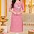 Women’s pink elephant motif embroidered rayon stitched straight kurti