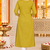 Women’s mustard elephant motif embroidered rayon stitched straight kurti