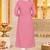 Women’s pink elephant motif embroidered rayon stitched straight kurti