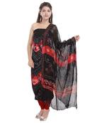 Black printed cotton unstitched salwar
