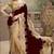 Maroon and Cream  embroidered Net saree with blouse