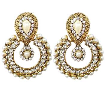 Pearl traditional ethnic indian earring 1